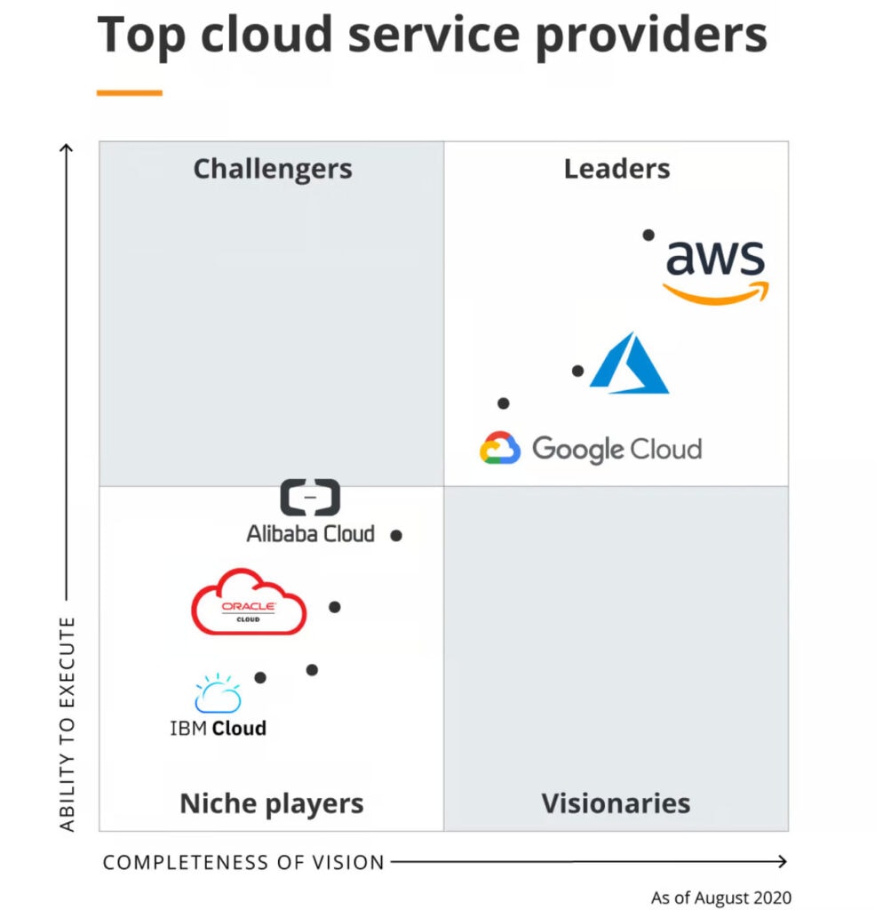 Top cloud service providers: leaders and niche players