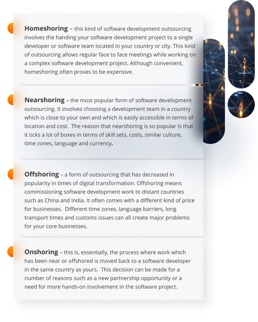 The different types of outsourcing